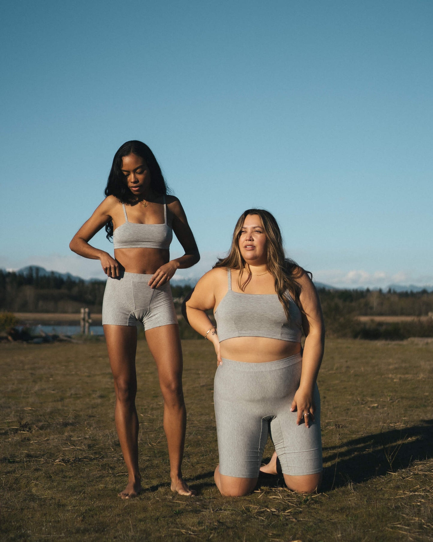 Grey | (Left) Model is wearing size XS, (Right) Model is wearing size 2XL