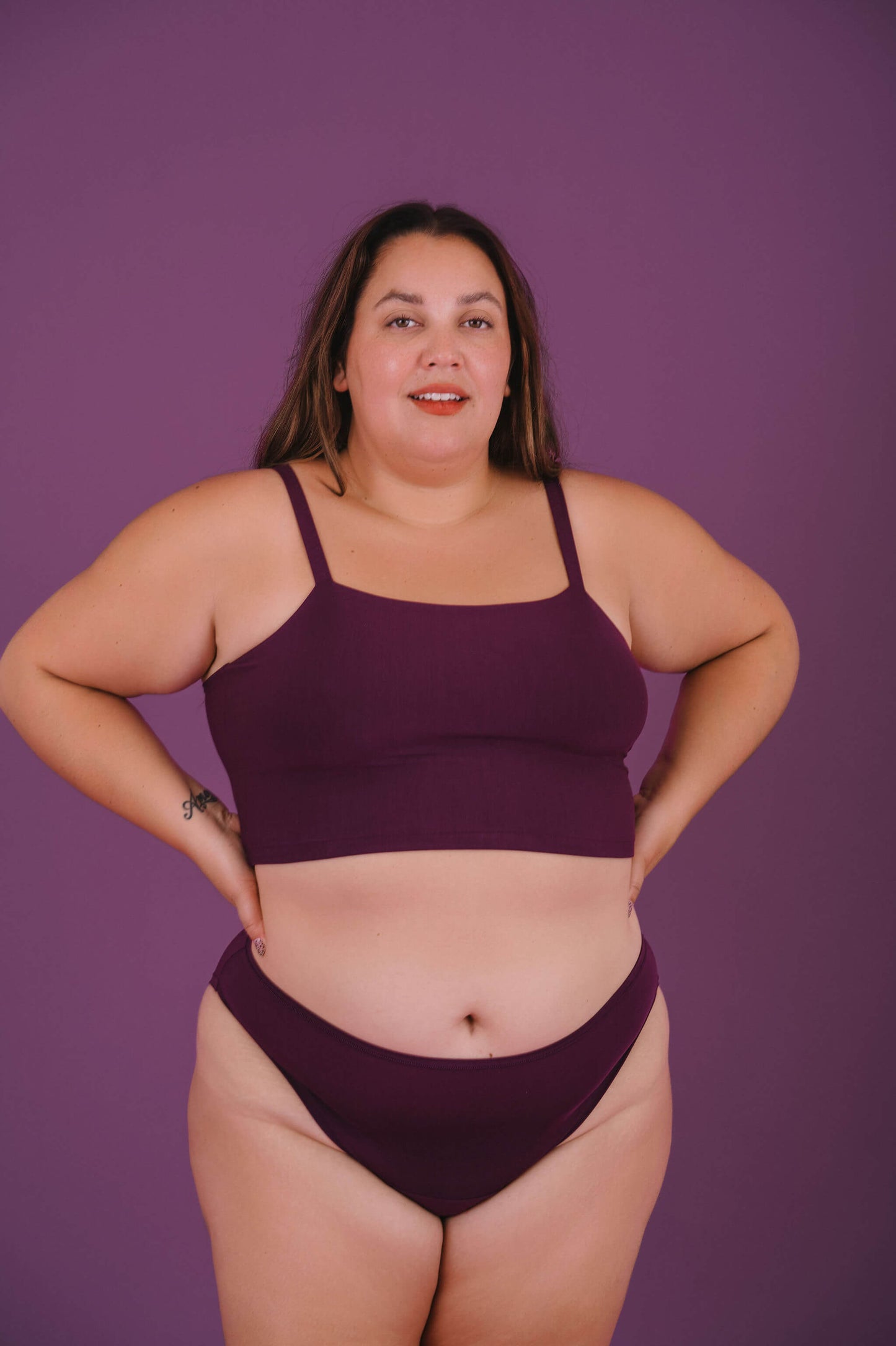 Plum | Model is wearing size 2XL