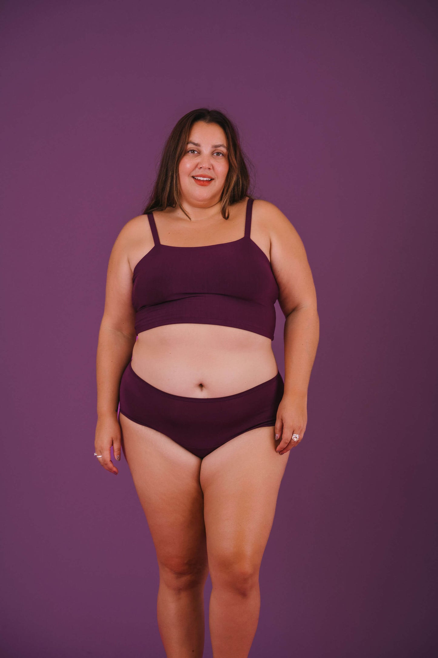 Plum | Model is wearing size 2XL