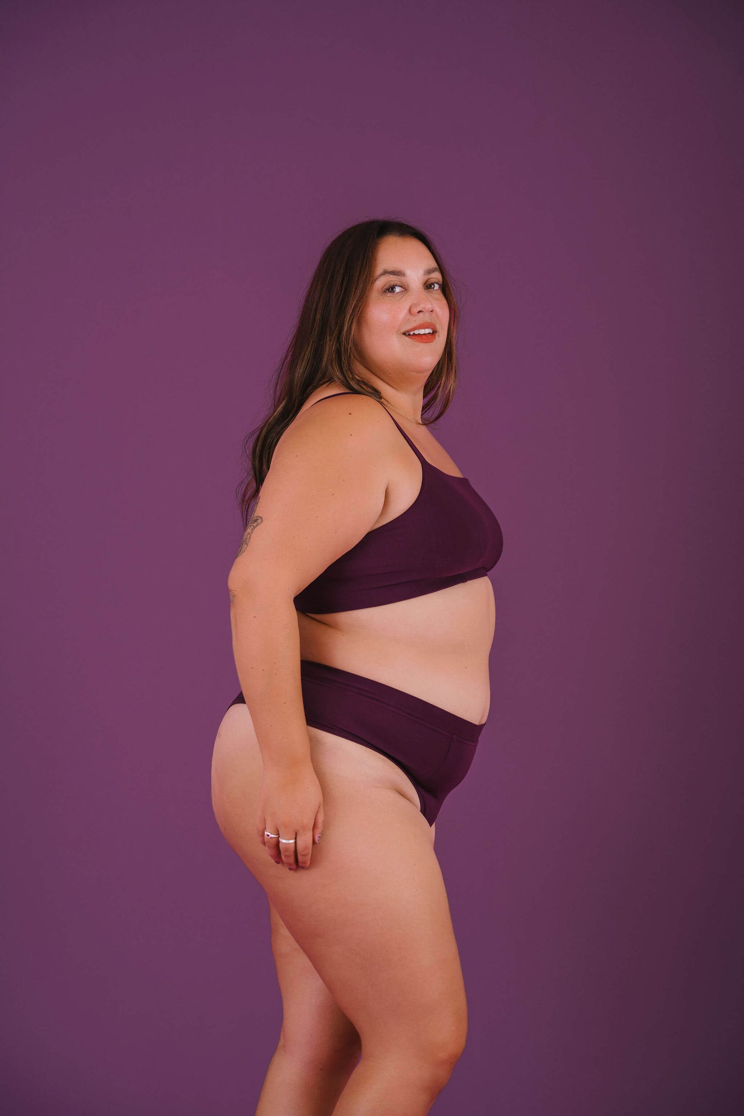Plum | Model is wearing size 2XL