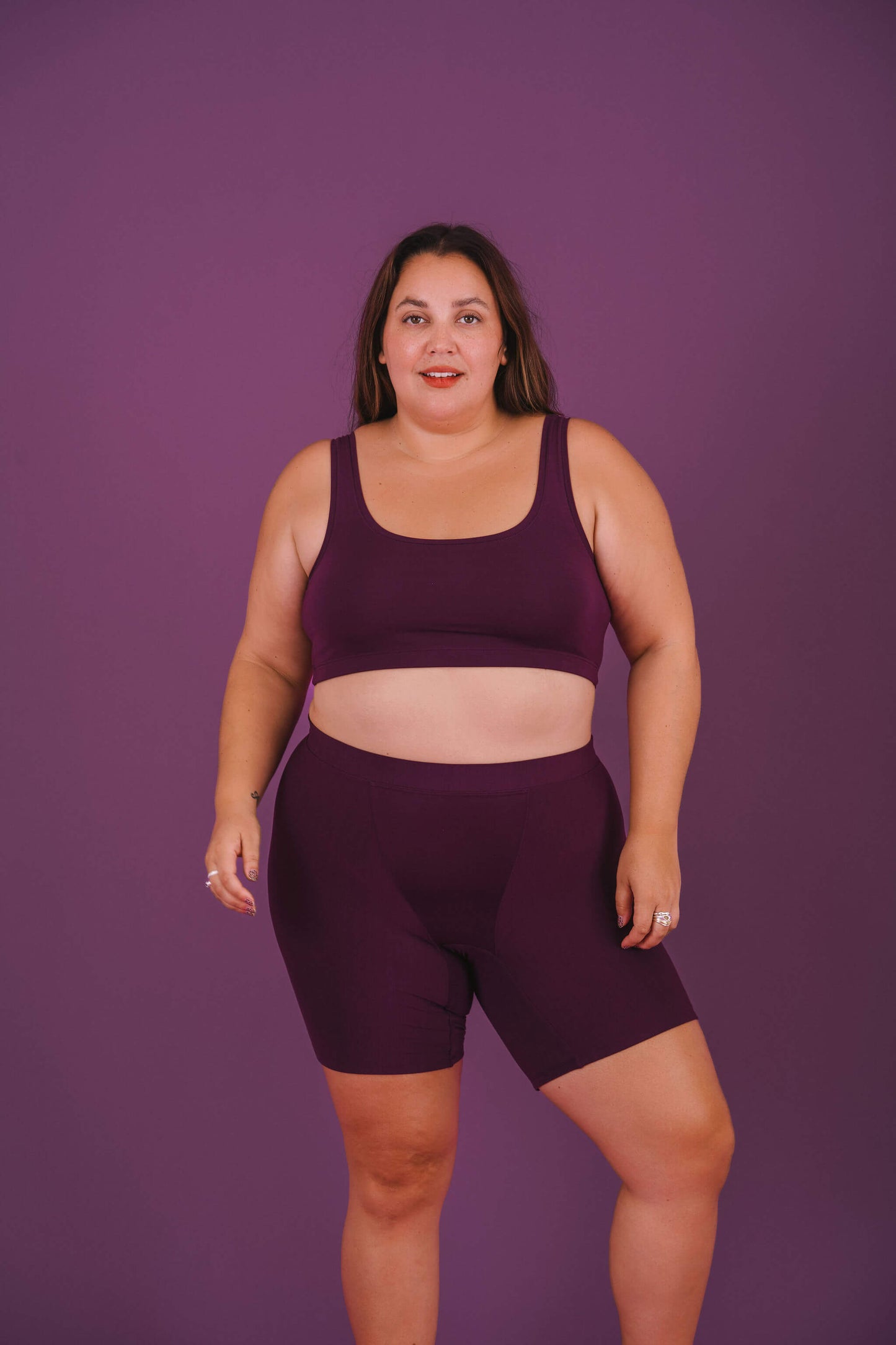 Plum | Model is wearing size 2XL