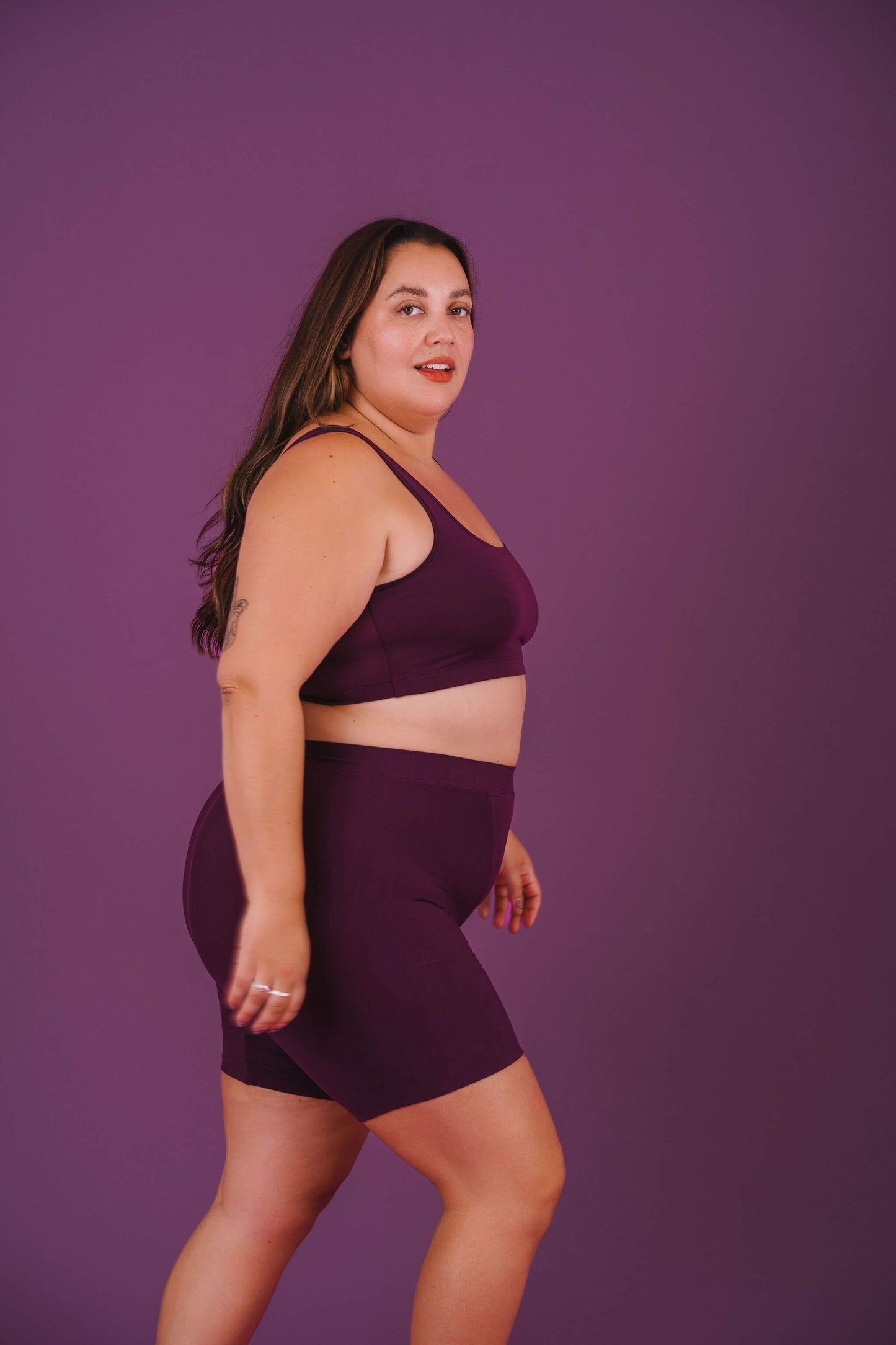 Plum | Model is wearing size 2XL
