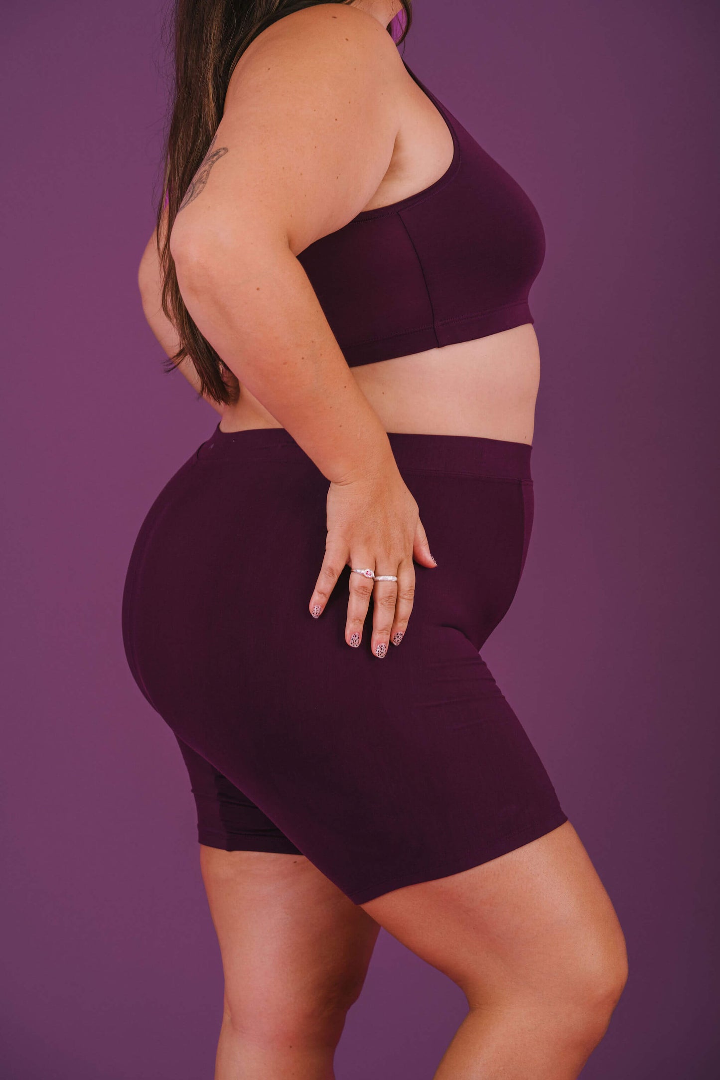 Plum | Model is wearing size 2XL