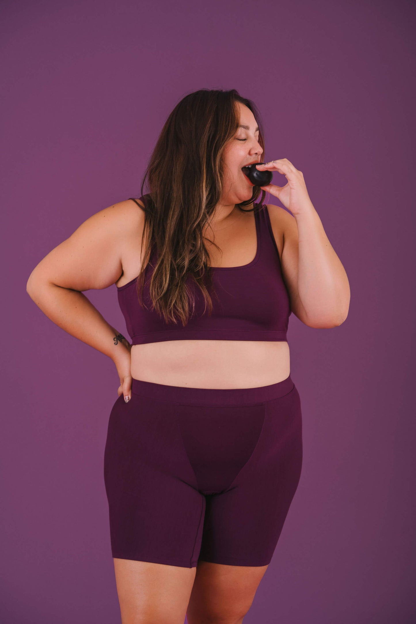 Plum | Model is wearing size 2XL