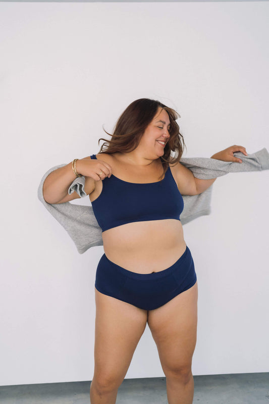 Navy | Model is wearing size 2XL