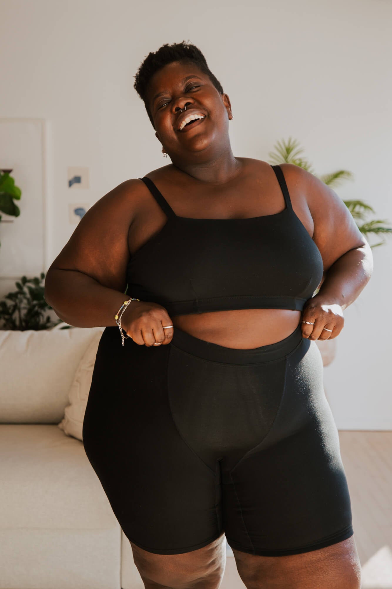 Black | Model is wearing size 3XL