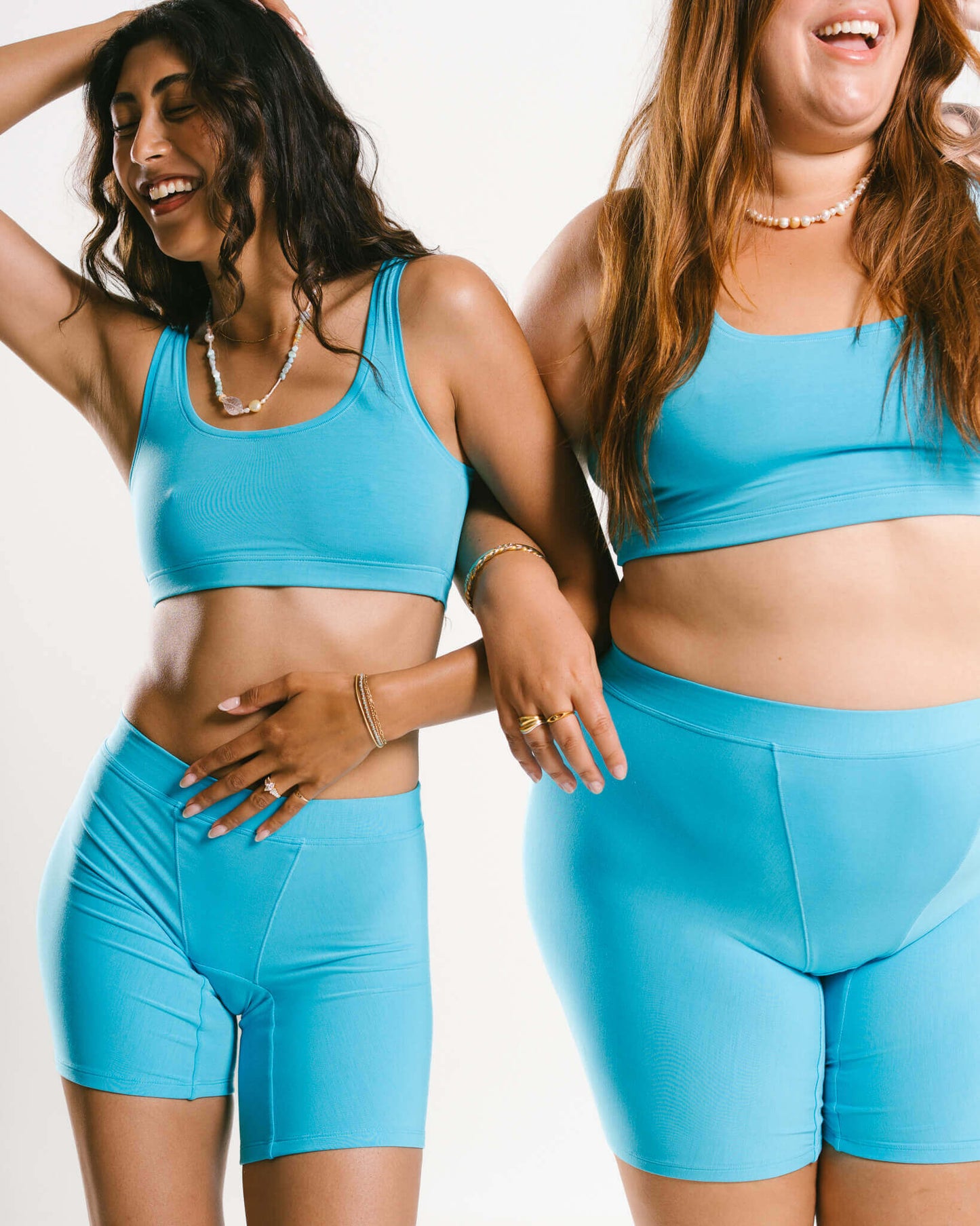 Electric Blue | Model wearing size XS (left) and wearing size 2XL (right)