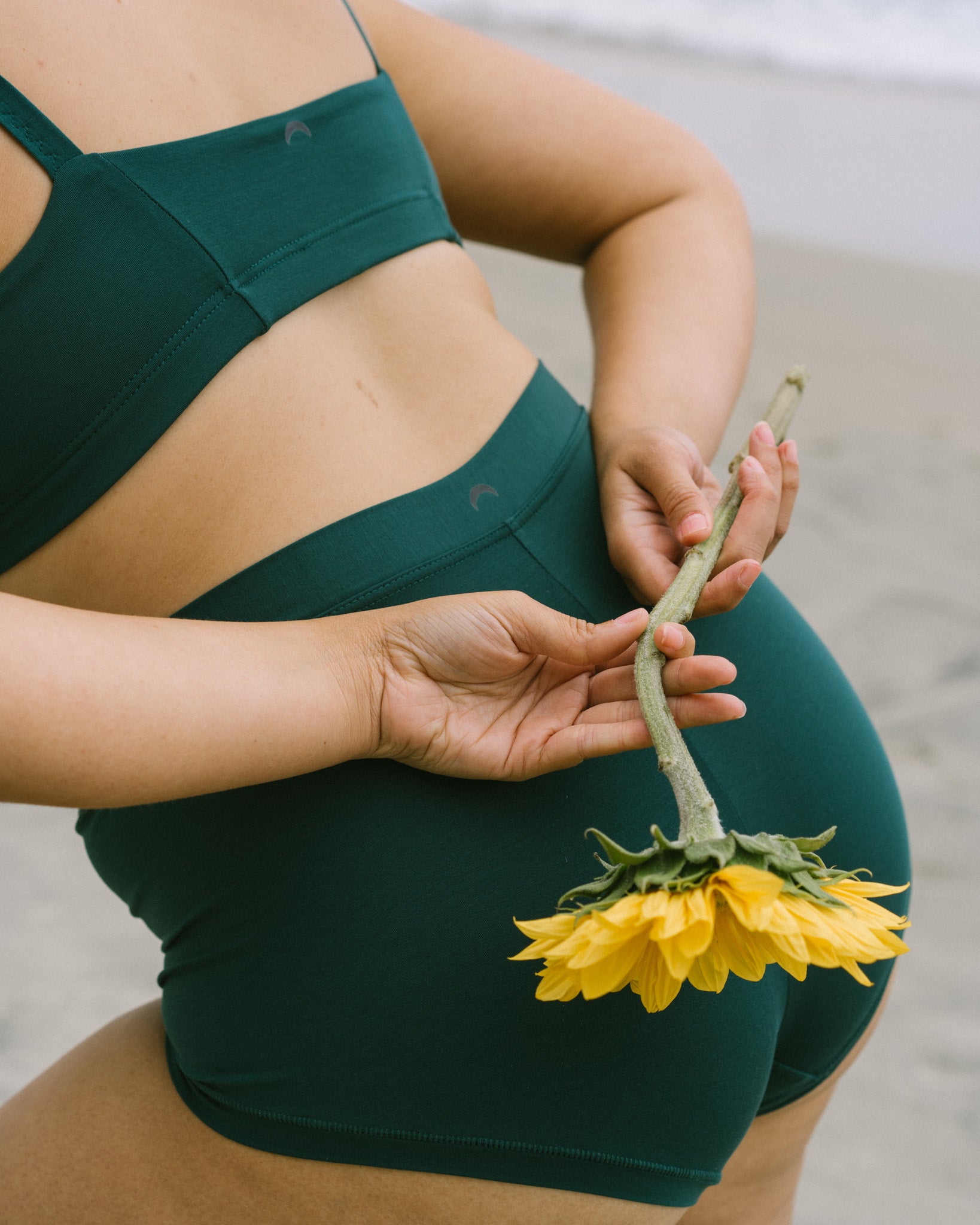 Green | Model is wearing size L with Brief