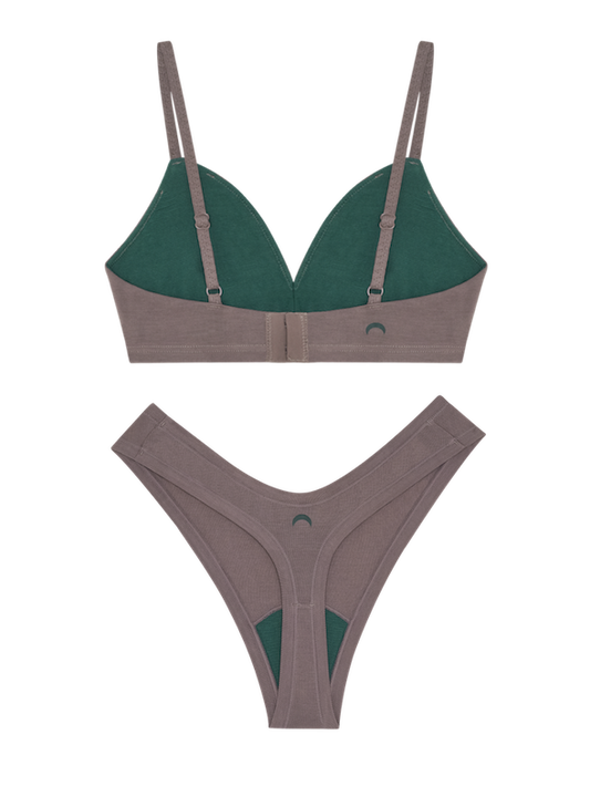 Triangle Bra + Dipped Thong Set
