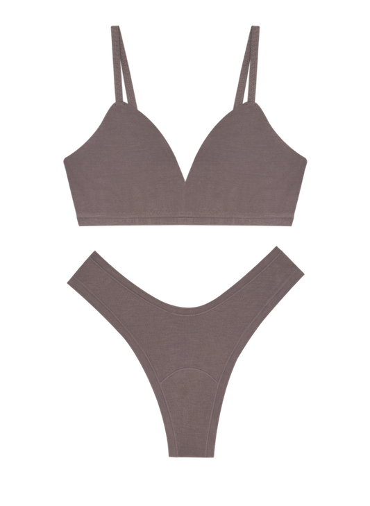 Triangle Bra + Dipped Thong Set