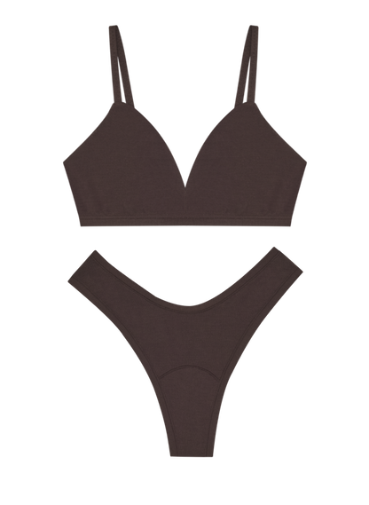 Triangle Bra + Dipped Thong Set