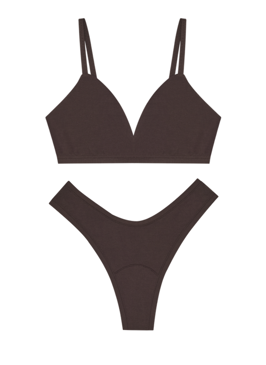 Triangle Bra + Dipped Thong Set