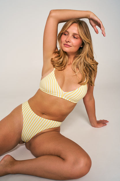 Riviera Stripe | Model is wearing size M undie & M bra
