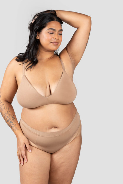 Tan | Model is wearing size 2XL