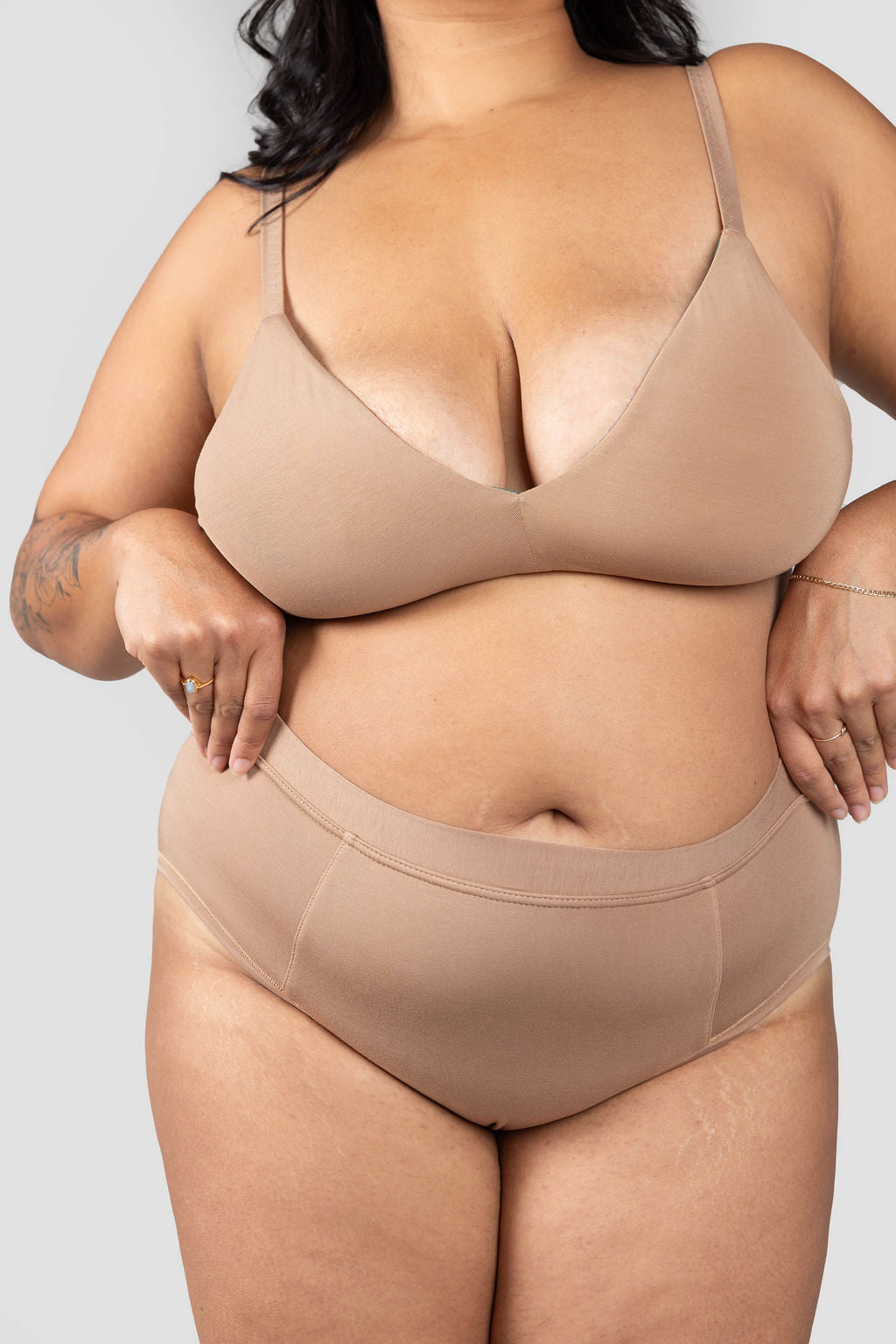 Tan | Model is wearing size 2XL