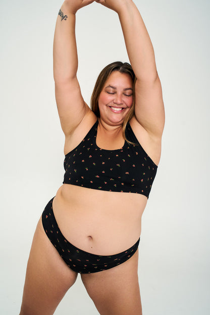 Midnight Rose | Model is wearing size XL bra & 2XL undie