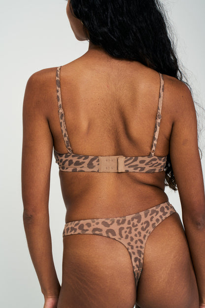 Leopard Tan | Model is wearing size XS bra & XS undie