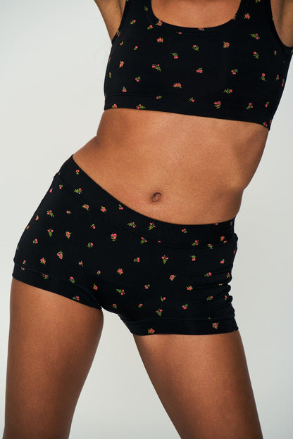 Midnight Rose | Model is wearing size XS bra & XS undie