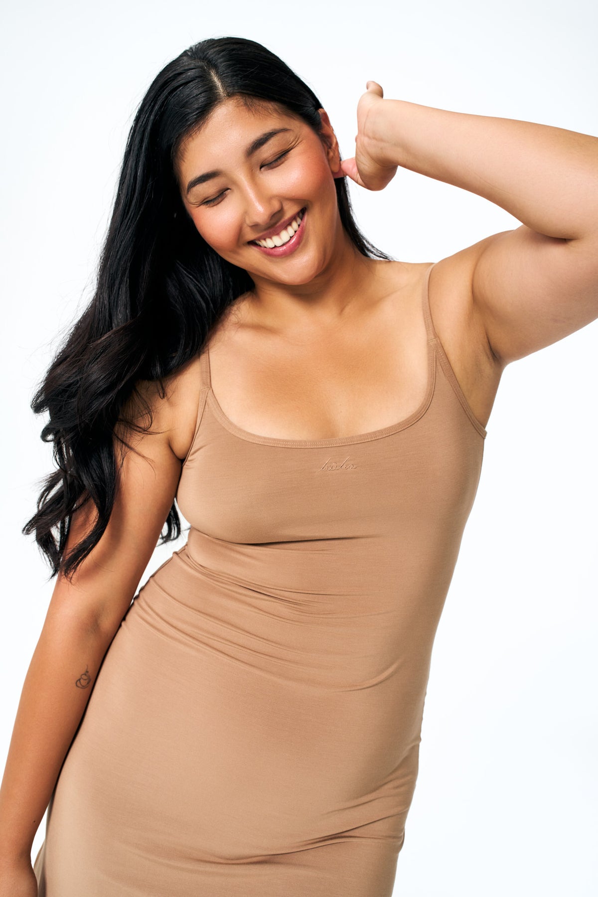 Tan | Model is size L and 5'10".