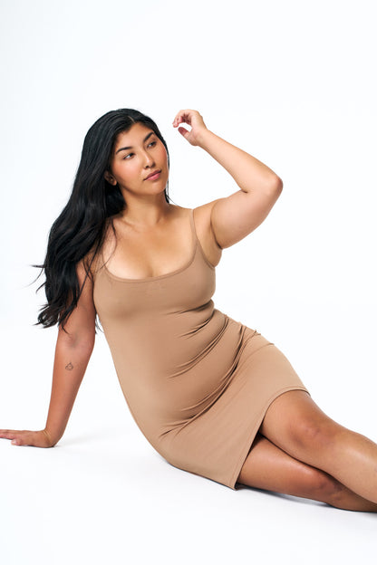 Tan | Model is size L and 5'10".