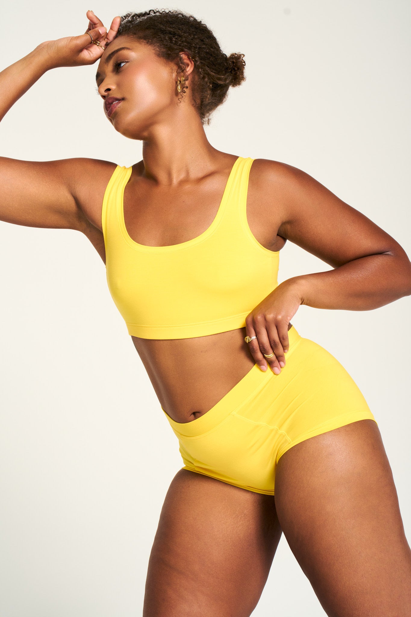 All Star Yellow | Model is wearing size L undie & M bra