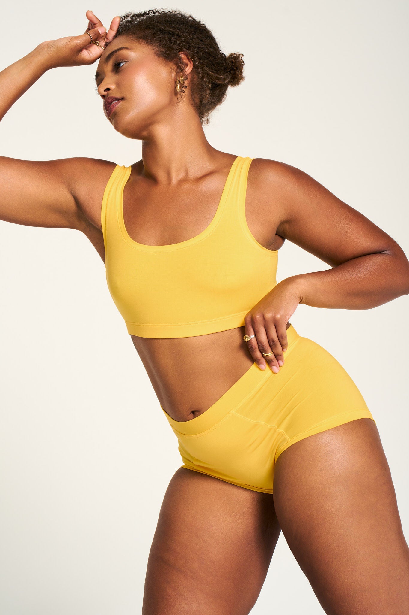 All Star Yellow | Model is wearing size L undie & M bra