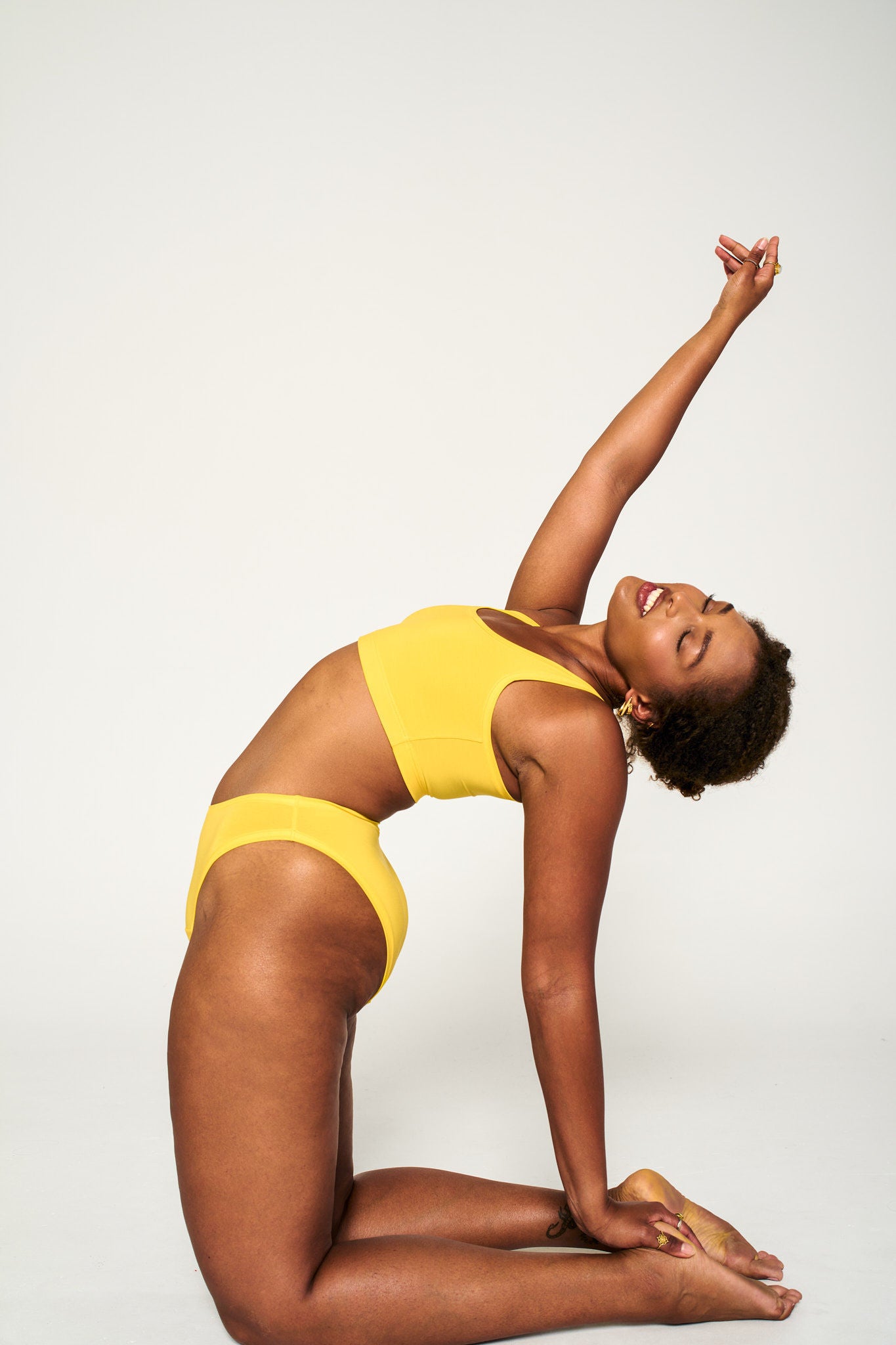 All Star Yellow | Model is wearing size L undie & M bra