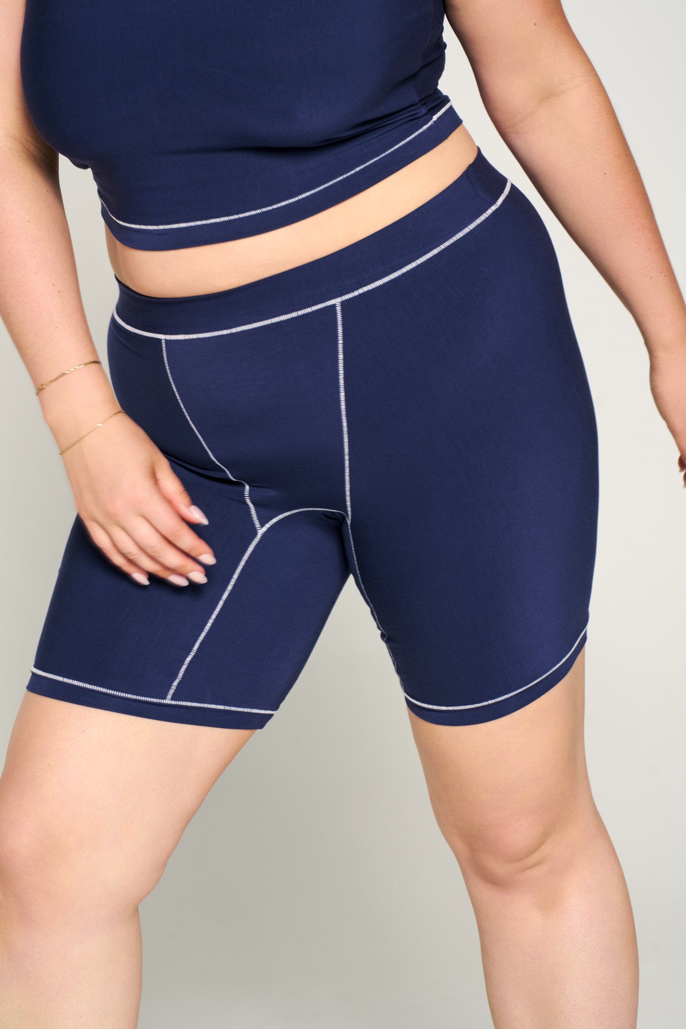 Navy / White | Model is wearing size XL undie & XL top