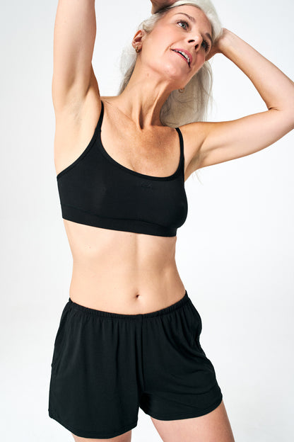 Black | Model is size XS top, S bottom and 5’8”