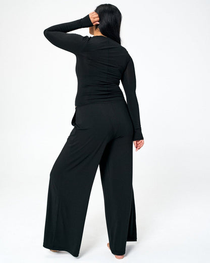 Black | Model is size M top, L bottom and 5'10"