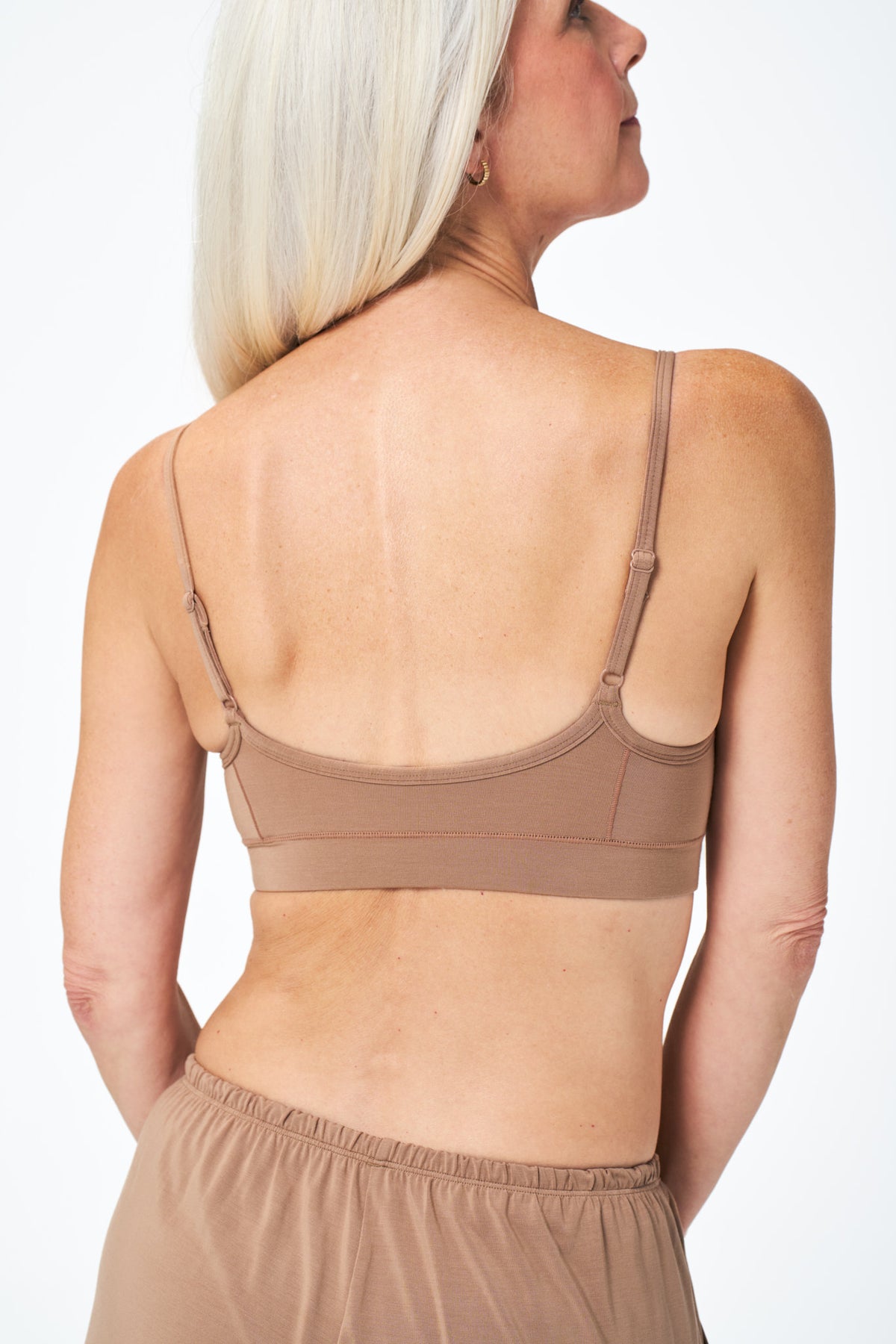 Tan | Model is size XS top, S bottom and 5’8"