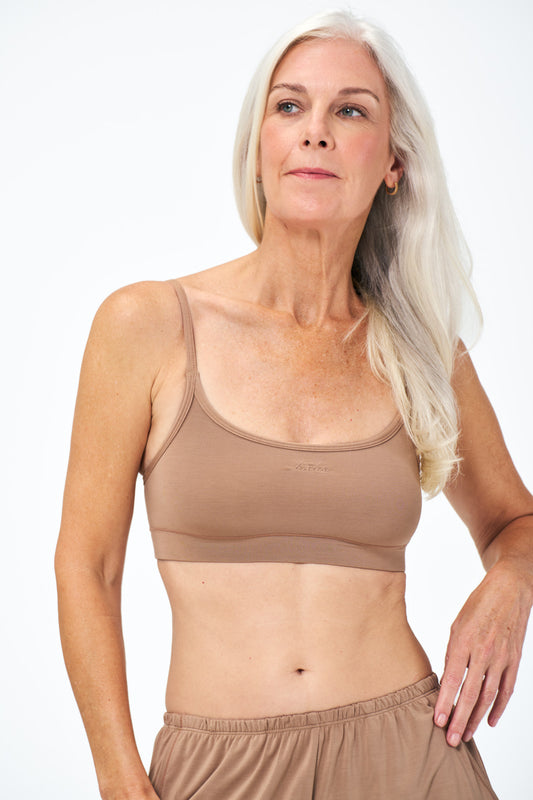 Tan | Model is size XS top, S bottom and 5’8"