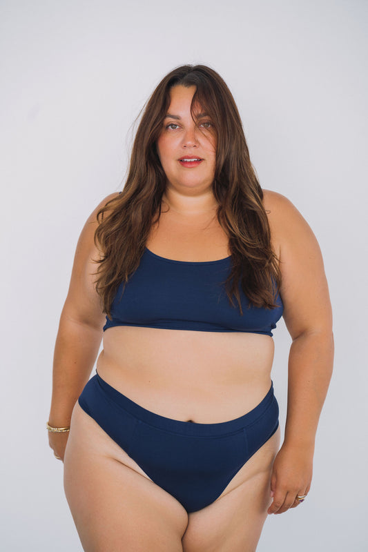 Navy | Model is wearing size 2XL