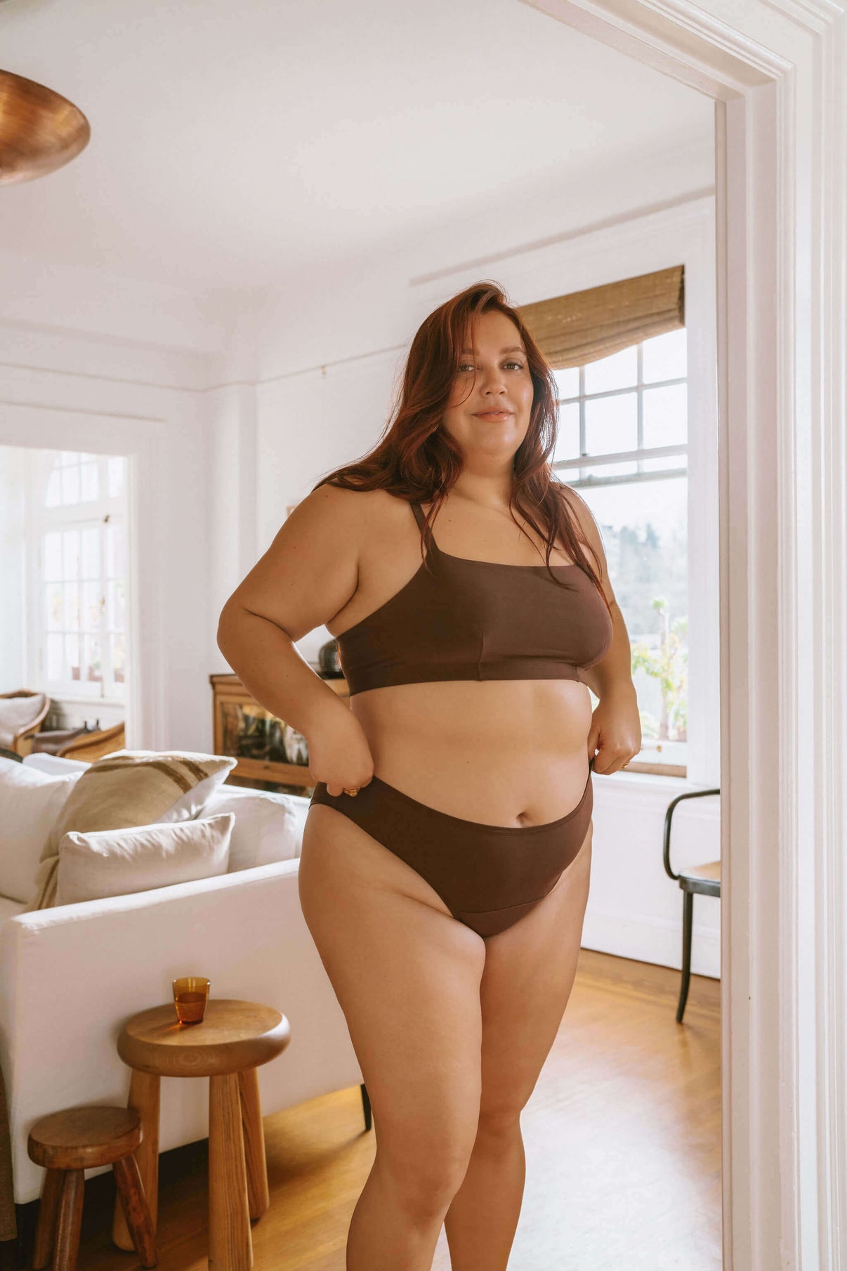Brown | Model is wearing size 2XL