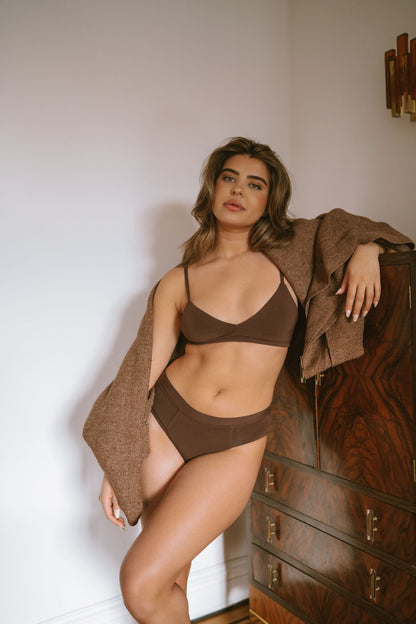 Brown | Model is wearing size S