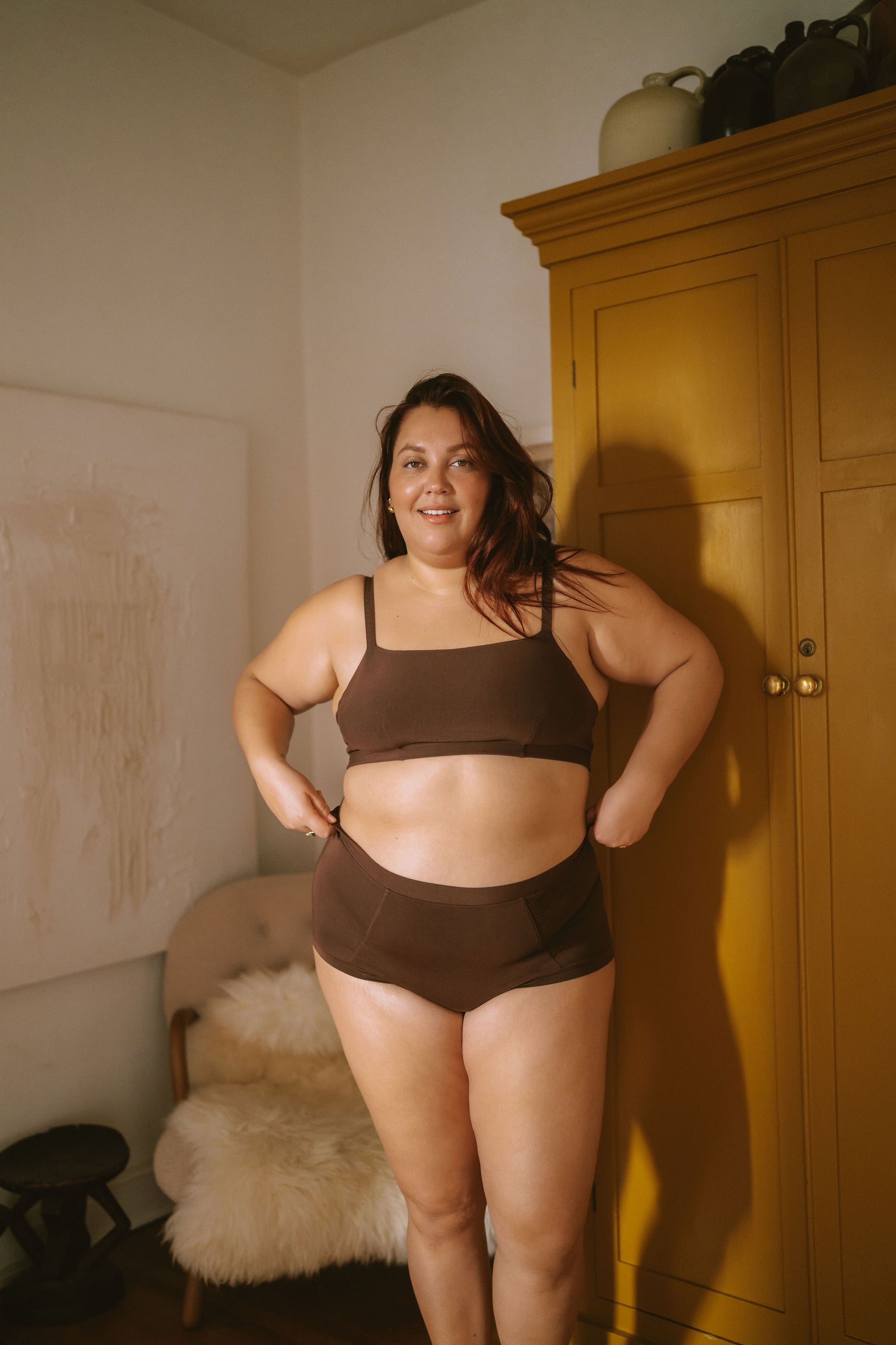 Brown | Model is wearing size 2XL