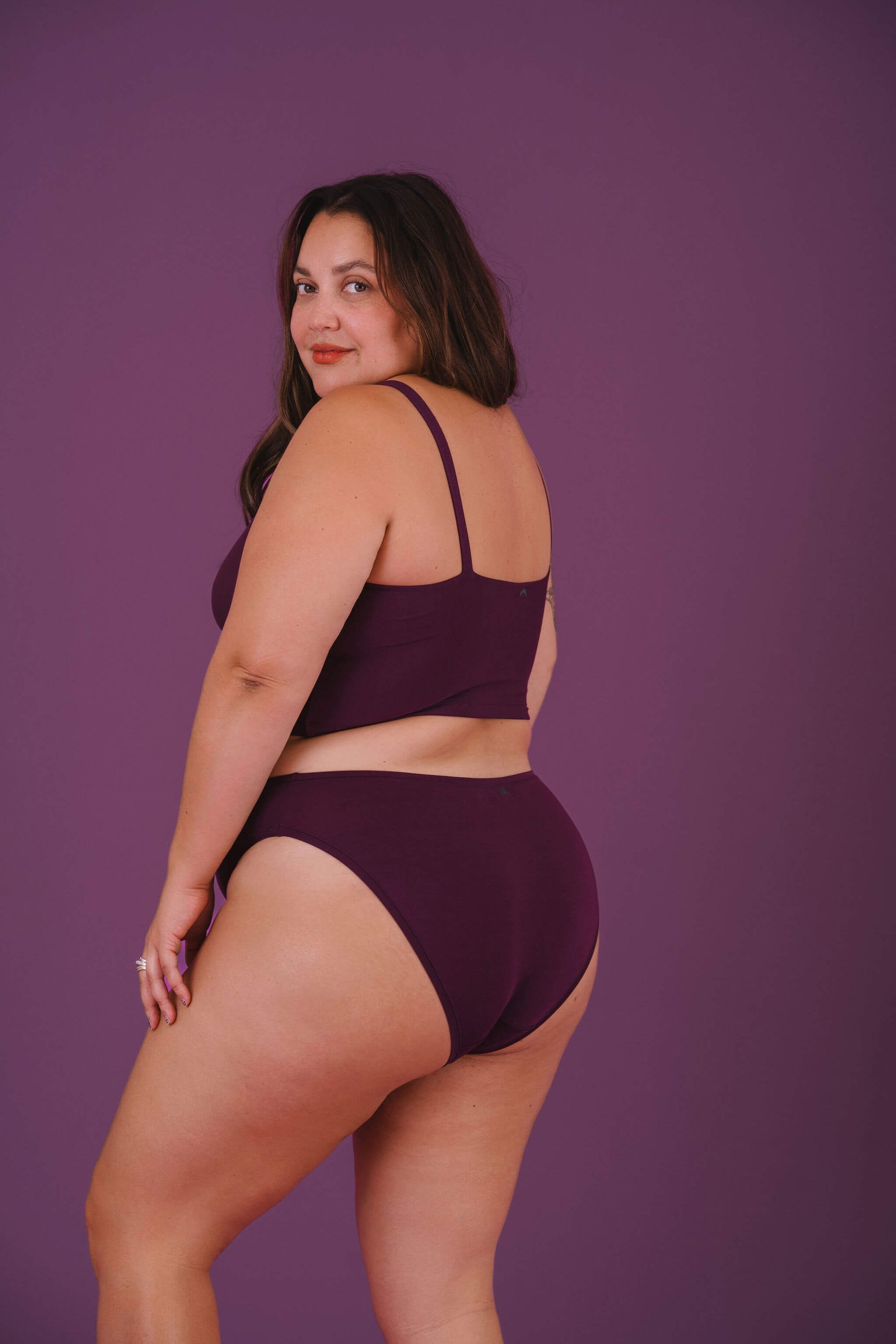 Plum | Model is wearing size 2XL