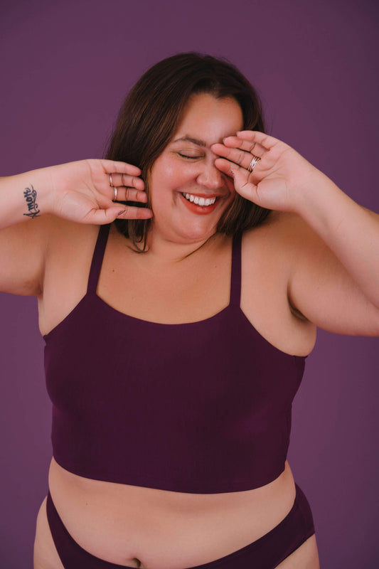 Plum | Model is wearing size 2XL
