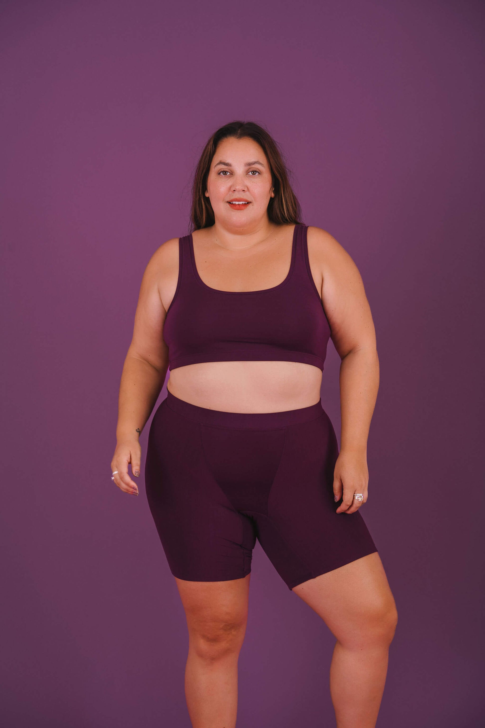 Plum | Model is wearing size 2XL