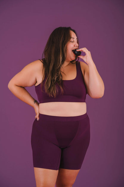 Plum | Model is wearing size 2XL