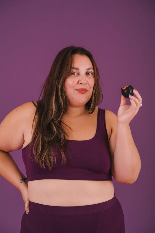 Plum | Model is wearing size 2XL