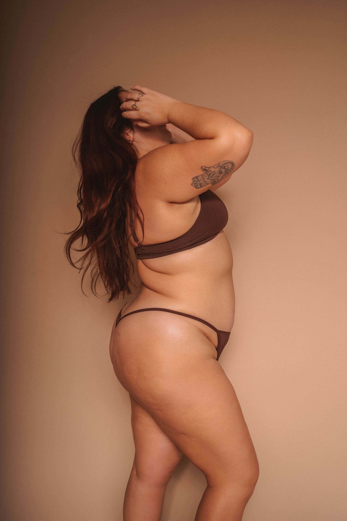 Brown | Model is wearing size 2XL