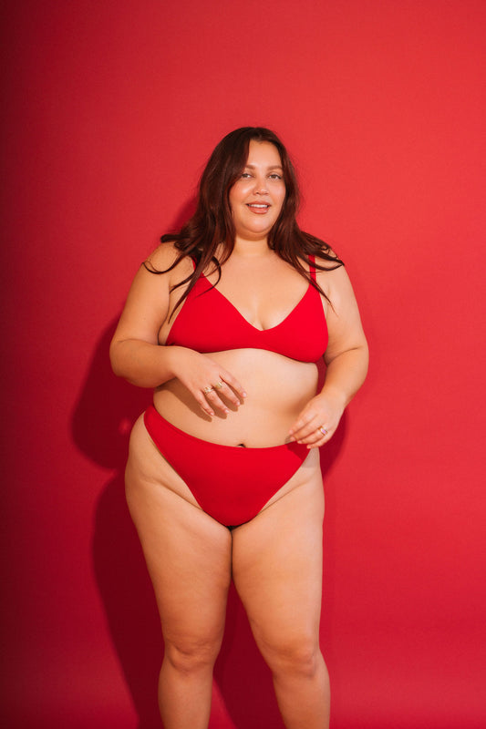 Red | Model is wearing size 2XL