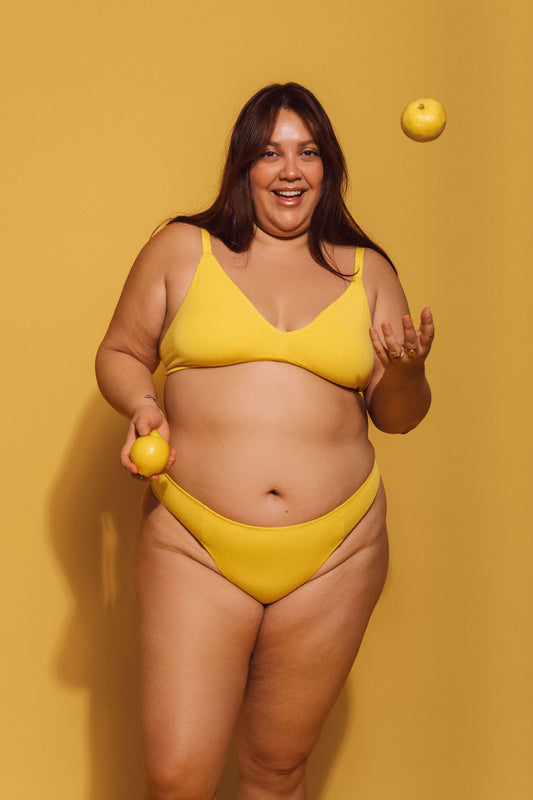 Yellow | Model is wearing size 2XL