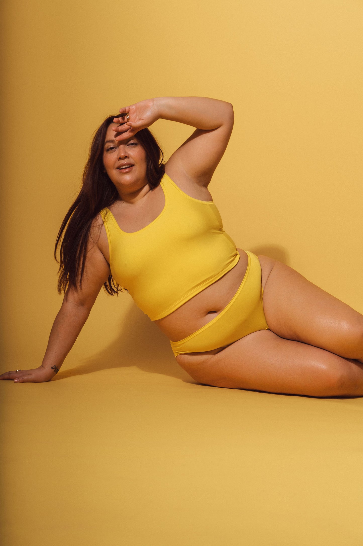 Yellow | Model is wearing size 2XL