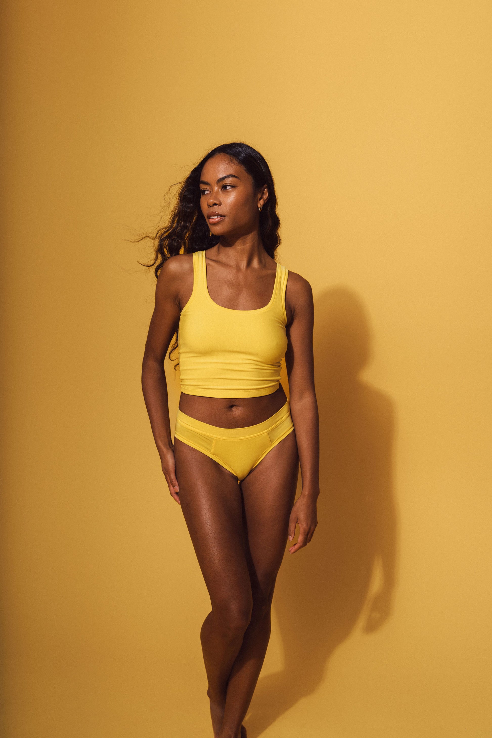 Yellow | Model is wearing size XS