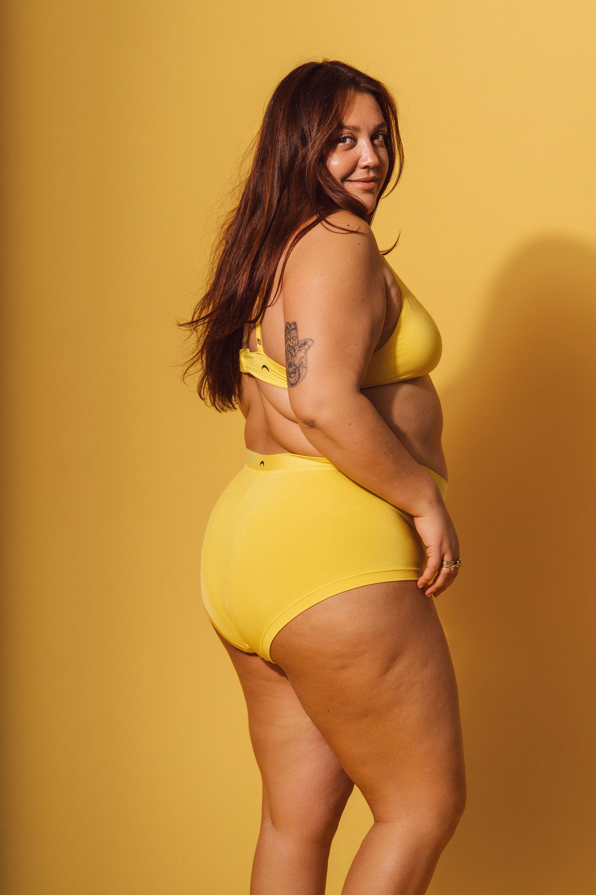 Yellow | Model is wearing size 2XL