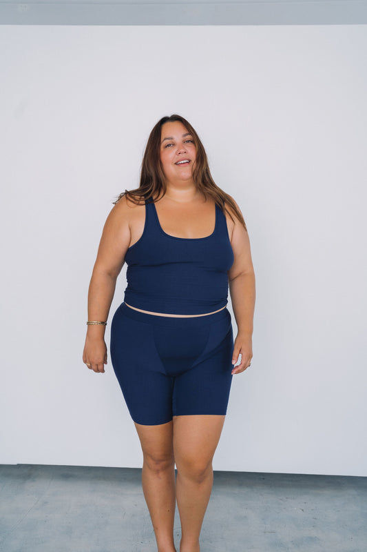 Navy | Model is wearing size 2XL