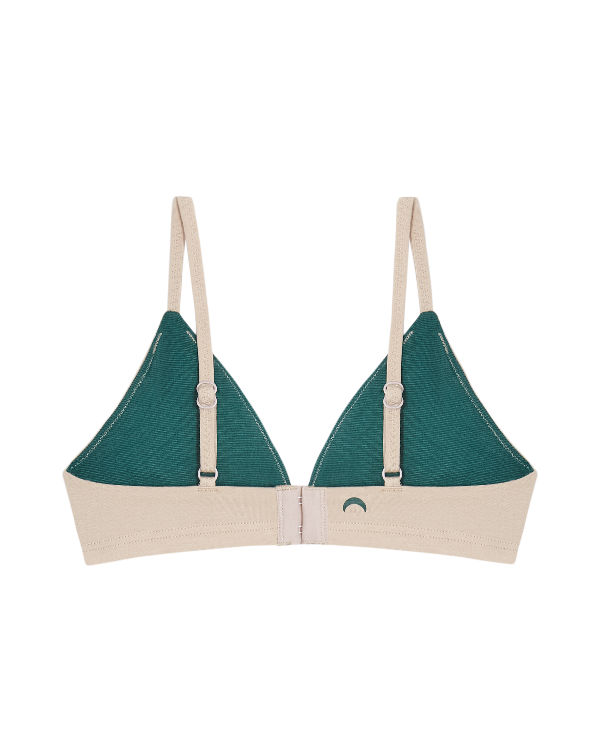non-wired triangle bra with fine cups - emerald - Undiz