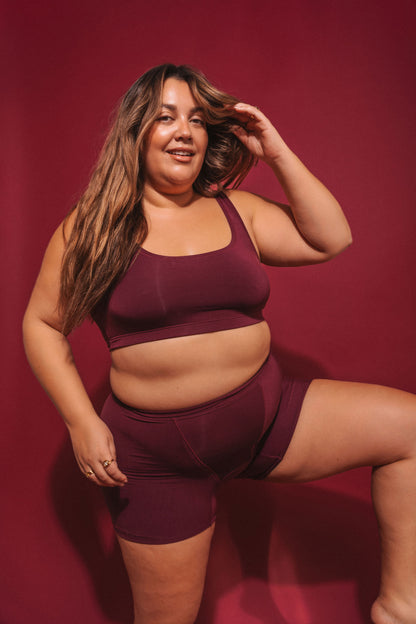 Maroon | Model is wearing size 2XL